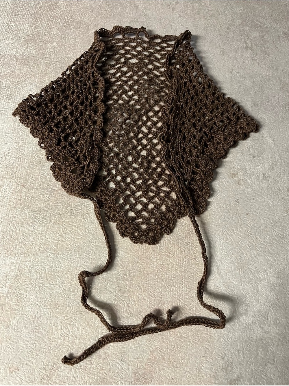 Handmade Crochet Brown Neck Scarf/bandana